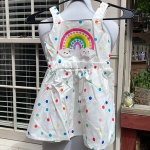 NWT- SHEIN Girls Rainbow & Polka Dot Romper Dress Size 4Y